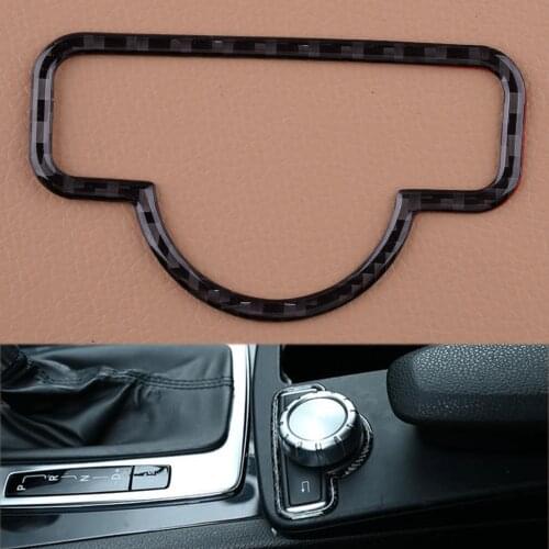 Carbon Fiber Multimedia Switch Button Cover Trim Frame Bezel Fit For Mercedes Benz C W204 2007 2008 2009 2010 2011 2012 2013