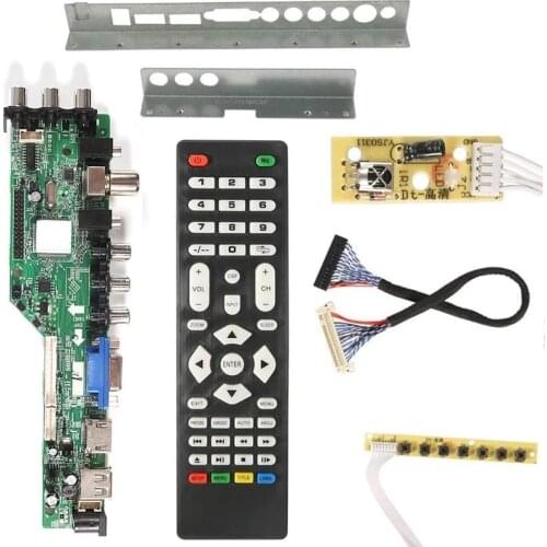 Universal Scaler Kit 3663 TV Controller Driver Board Digital Signal DVB-C DVB-T2 DVB-T Universal LCD UPGRADE 3463A With Lvds