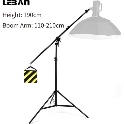 126" 320cm Dual-use type Rotatable Aluminum Adjustable Light Stand with Sandbag for Studio Photography Video