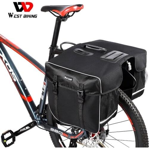 WEST BIKING Bicycle Trunk Bag 30L Bike Bag Cycling Rear Double Side Travel Bags MTB Road Bicycle Tail Seat Luggage Bags