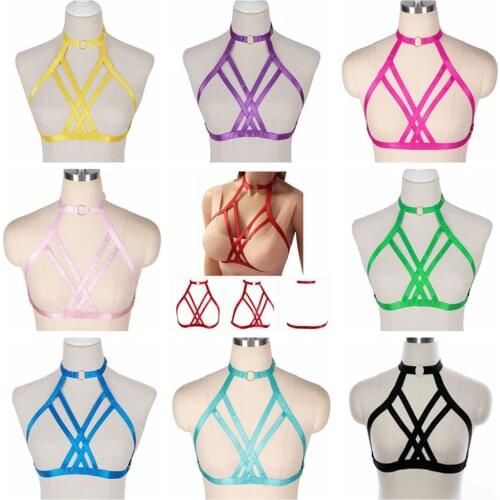 Hollow Out Bra Womens Harness Cage Chest Sexy Lingerie Punk Pole Dance Rave Costume Erotic Fetish Bdsm Waist Suspender Belt