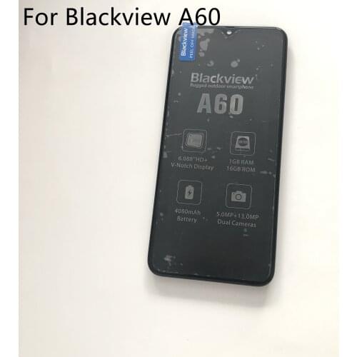 Blackview A60 Used LCD Display Screen + Touch Screen + Frame For Blackview A60 MT6580 Quad core 6.1" 1280*600 Smartphone