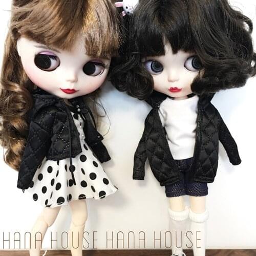 1PCS Dolls Blyth Clothes Long Sleeve Black Coat/Dot Skrit for Blyth Chain Bag doll Accessories(fit blyth,licca,ob24,1/6 dolls)
