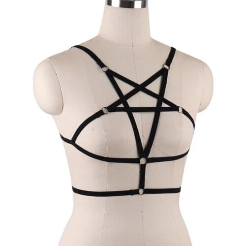 10pcs Black New Sexy Set Womens Belt Bra Harness Goth Body Chest Bondage Straps Gothic Stocking Belt Female Chest Belt