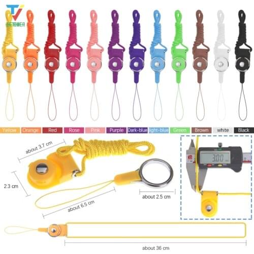 3000pcs/lot Mobile Phone Lanyard Strap Hange Rope on Neck Key Holder Ring Removable Hanging Rope Universal rotary buckle strap