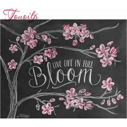 TOUOILP 5d Diy diamond painting Live Life In Full Bloom