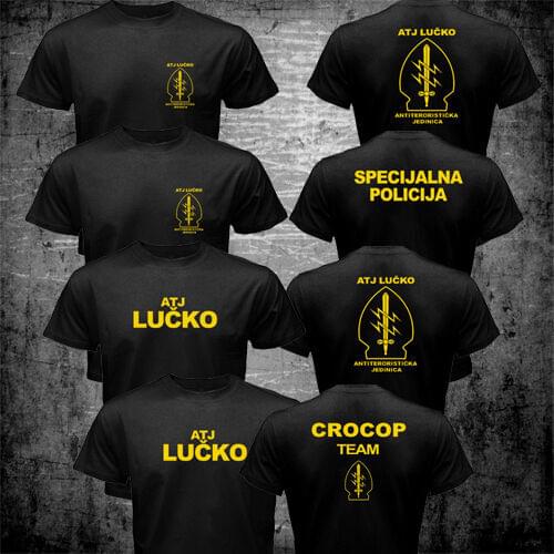 ATJ LUCKO Croatian Polices Counter Terrorism Special Unit Force Crocop Men T shirt SHORT Casual O-Neck men clothing