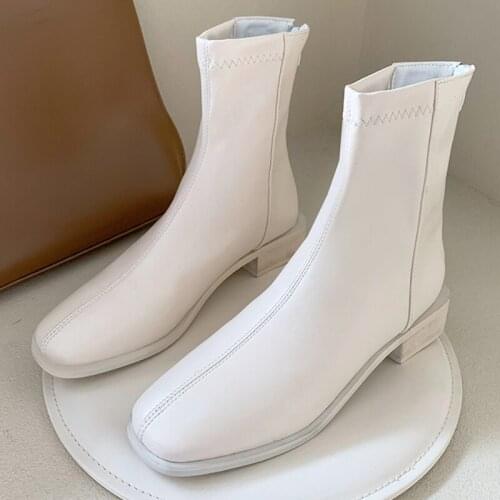 Women Boots 2021 Autumn Winter New All-match Low Heels Shoes for Women Ankle Boots Fashion Warm Comfort Chunky Heel Booties Shoe