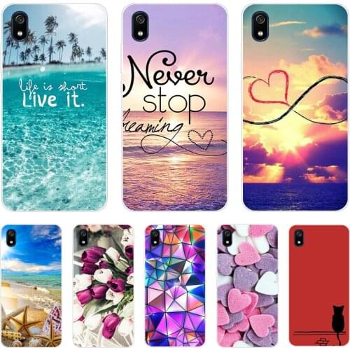 For xiaomi redmi 7a cases full protection soft tpu back cover on redmi 7 a bumper hongmi 7a phone shell soft touch bag coque cat