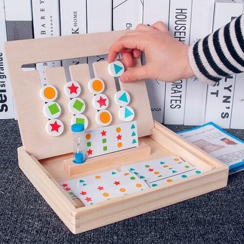 Montessori Wooden Toy Color Shape Matching Logical Reasoning Training Early Educational Toy for Kids Children Gift Matching Game