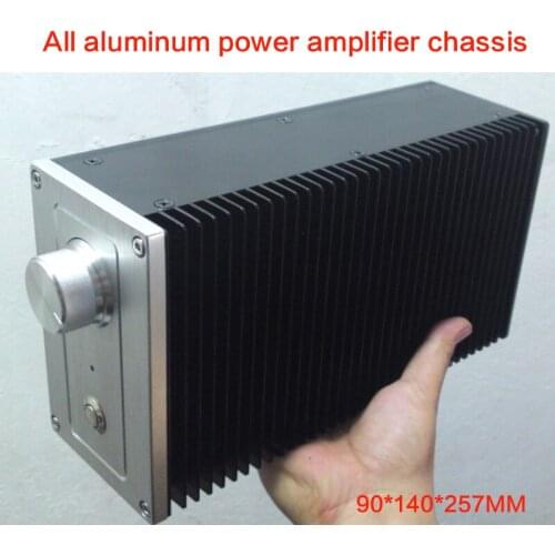 DIY all aluminum power amplifier chassis unilateral radiator case small amplifier shell audio Enclosure 90*140*257MM