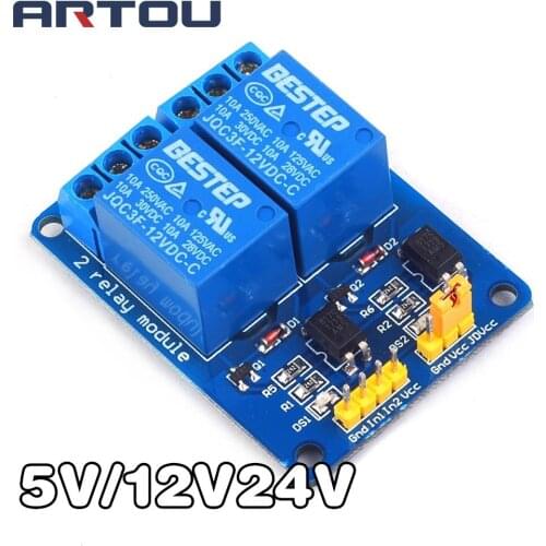 5V 12V 24V 2 Channel Relay Module Low Level Trigger PCB Board with Optocoupler Relay Output 2 way Relay Module for Arduino