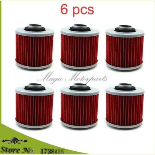 6 pcs Oil Filters For Yamaha BT1100 Pegaso 660 650 XT660R XVS SR400 XV250 SR400 YFN700R