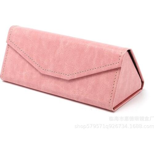Student Myopia Folding Glasses Case Sunglasses Women and Men Glasses Box Portable Triangle Glasses Box Eyewear Protective Case