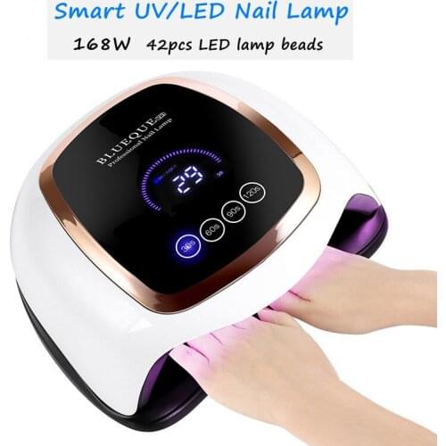 Nail Lamp 168W UV LED Gel Nail Lamp Professional Nail Dryer Fast Curing Speed Gel Lamp Smart Sensor and Timer Manicure Machine