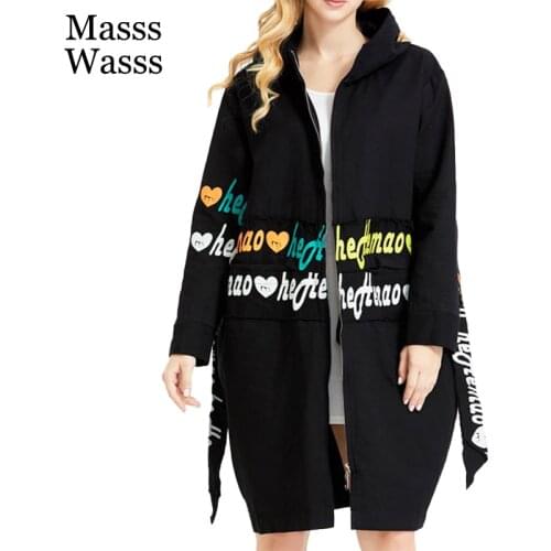 Masss Wasss Women's Hooded Trench Coats