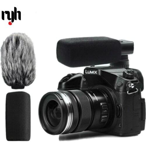 RYH Aluminum Alloy Camera Microphone Condenser Recording Microphone 3.5mm MIC For DSLR Camera Canon Nikon Sony Vlog Microfone