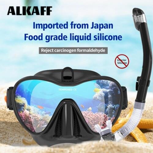 New One-piece molding free Diving mask Professional equipment Snorkel swimming Full Dry tube scuba diving goggles deep water