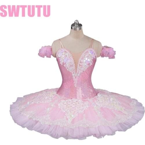 New Arrival! pink professional ballet tutu classical ballet tutu for girls pancake tutu with lace ballerina tutusBT9087