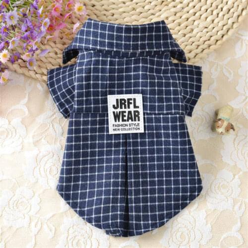 New Design Summer Plaids Grid Checker Pet Dog Puppy Shirts lapels Coat Clothes For Classic Small Dogs T-shirt Vest Pets Apparel