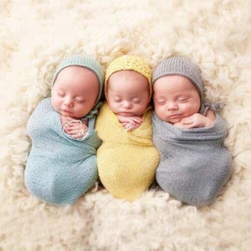 Newborn Photography Props Wraps Studio Baby Cotton Wrapped Yarn Shoot Newborn Stretch Wrap Cloth Baby Photo Props Accessories