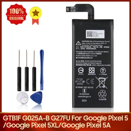 Original Replacement Battery GTB1F G025A-B for Google Pixel 5 Pixle5 XL Pixel5 Pixle5XL 4000mAh Genuine Google Battery
