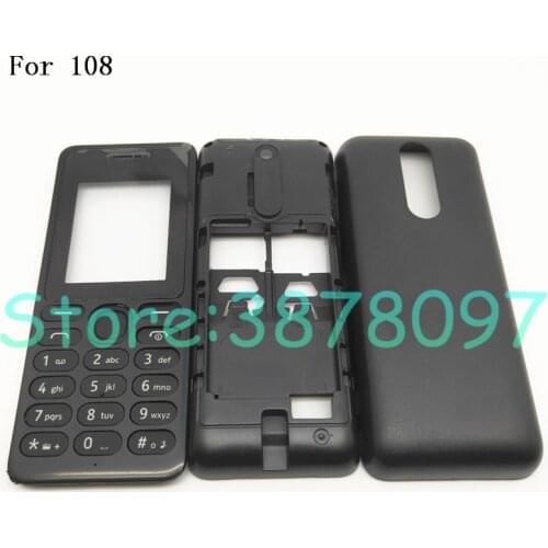 Original Middle Frame Back cover Battery Cover For Nokia 108 1080 Full Housing Cover Case With English Keypad+Logo