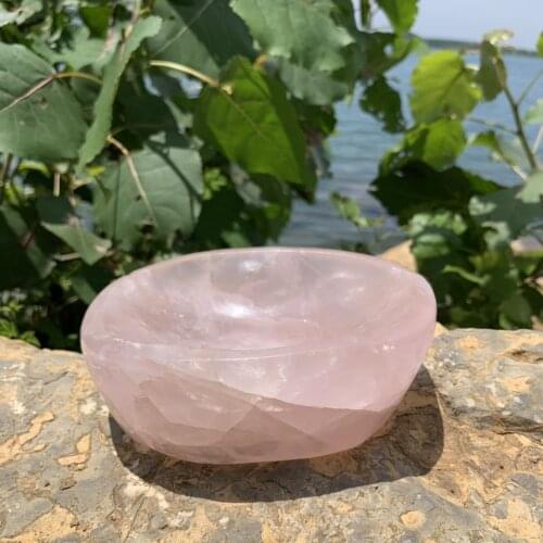 About 1kg Natural rose quartz crystal Bowl Stones ashtray wholesale