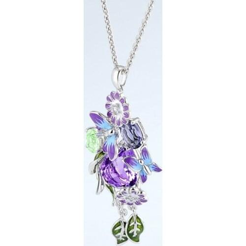 New Design Purple Butterfly Fit Pendant For Necklace Fashion Jewelry Trendy necklaces pendants Jewelry