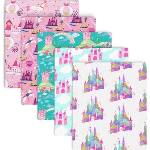 Castle Pumpkin Car Polyester Cotton Fabric Sewing Quilting Fabrics Needlework Material DIY Handmade Cloth,1Yc13552