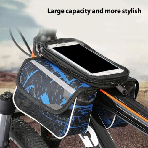 Bike Bag Frame Front Top Tube Cycling 6.6in Phone Mobile Pack Waterproof Touchscreen Bicycle Pack Panniers Bike Accessories