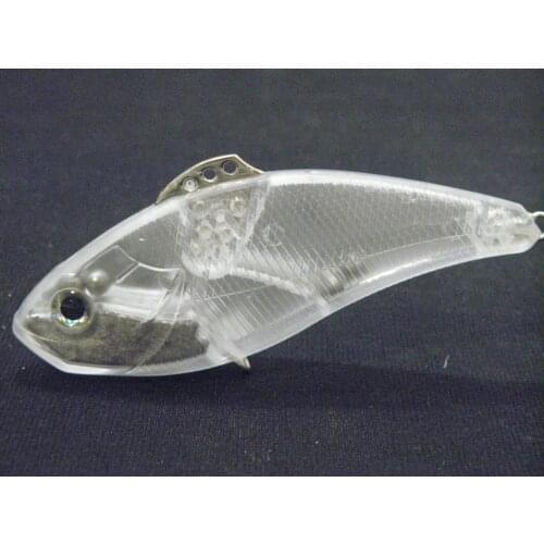 WLure 7cm 20g Lipless Long Casting Bait 10 per Lot Transparent with for Custom Lure Painting 3 Types Swimming Action UPL773