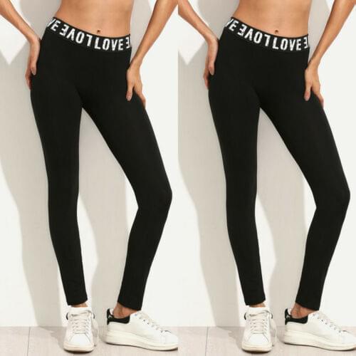Ogilvy Mather 2020 Fashion Leggings For Women Workout Leggins Fitness Sports Stretch Trousers Slim Long Black Letter Print Pants