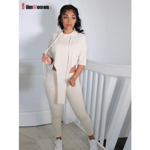 Autumn Hooded Shirt Loose Fitness Sporty Work Out Tracksuit Two Pieces Pants Set Women Active Wear Female Outfits Streetwear