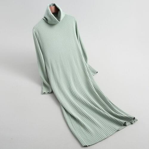 2020 Spring And Sleeve Turtleneck Pullovers Knitting Women Long Sweater Tricot Pull Femme