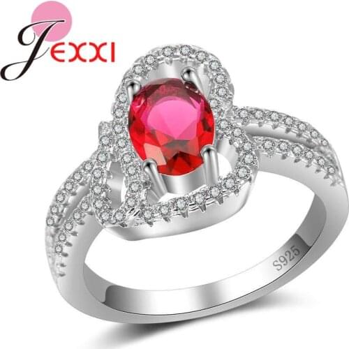 New Arrival Luxury Four Colors Crystal 925 Sterling Silver Wedding Band Engagement Rings For Women Popular Accessories