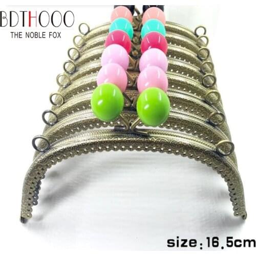 10pcs16.5cmRound Metal Purse Frame Handle for Clutch Bag Accessories Making Kiss Clasp Lock Bronze Tone Candy Bags Hardware