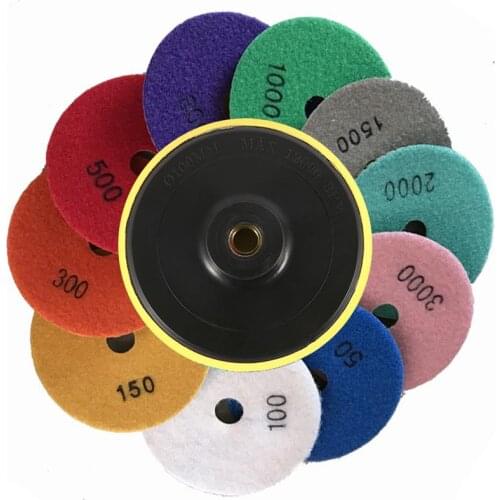 12Pcs Sanding Grinding Disc Wet Diamond Polishing Pad Tile Marble Granite Polisher Flexible Grinding Discs Set Abrasive