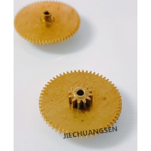 Double Metal gear 0.32 Modulus 60 teeth Duplex gear 0.4 Modulus 12 teeth 12T+60T Bore diameter 1.6mm Copper gear