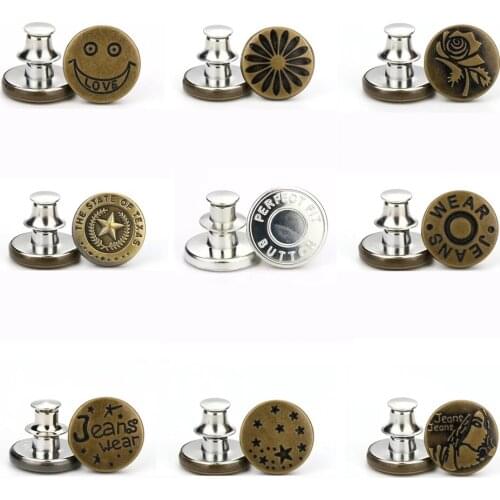 5pcs Waist Button Free Removable Universal Buttons Denim Pants Waist Adjusting Radical Changes Small Artifact mian feng Button