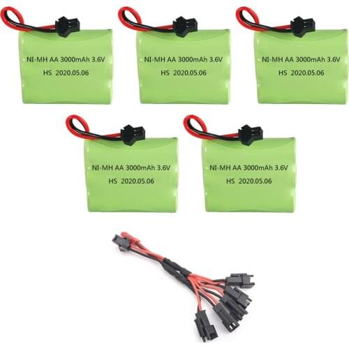 3.6V Rechargeable NiMH Battery M model with cable For Rc toy Car Tank Trains Robot Boat Gun parts Ni-MH AA 3000mah 3.6 V Battery