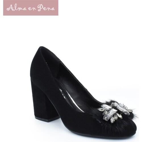 Замшевые туфли-лодочки Alma en Pena China At AliExpress