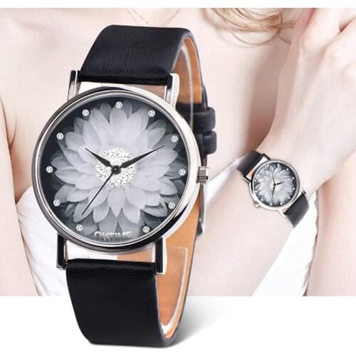 High Quality Fashion Womens Ladies Simple Watches Geneva Faux Leather Analog Quartz Wrist Watch clock