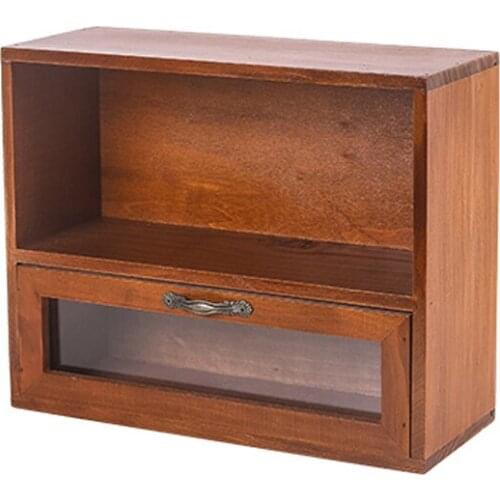 Antique solid wood drawer type storage box multifunctional dressing table cosmetic jewelry box