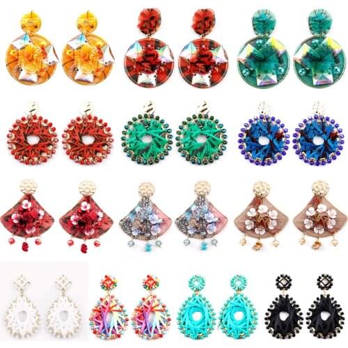 Bohemian earrings for women drop earrings Colorful earrings ladies beach vacation summer holiday earrings jewelry