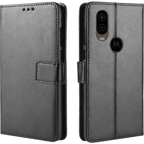 For Motorola One Vision Case 6.3 inch Flip Luxury PU Leather Phone Case For Motorola Moto One Vision Case Cover