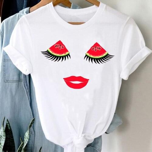T-shirts Women Watermelon Cartoon Clothing Spring Summer 90s Girl Clothes Graphic Tshirt Top Lady Print Female Tee T-Shirt