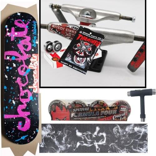 CHOCOLATE skateboard decks whole kit spitfire wheels grizzly grip tapes forged trucks hardware good quality
