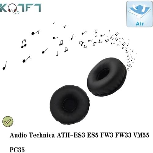 KQTFT leather 1 Set of Replacement for Audio Technica ATH-ES3 ES5 FW3 FW33 VM55 PC35 Headset Earmuff Cover Cushion Cups