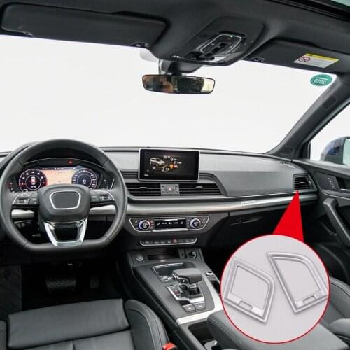 Carbon Fiber Color/ ABS Matte Dash Side Interior Air Outlet Diffuser Vent Cover Trim 2PCS For Audi Q5 2018